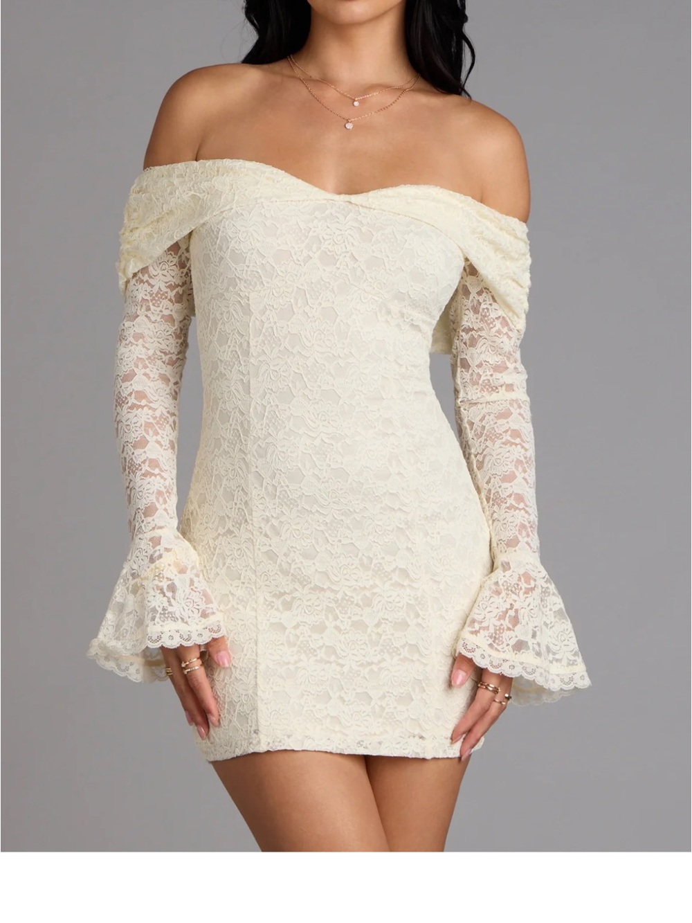 Windsor Cream Lace Off-Shoulder Dress - Lightweight Summer Style